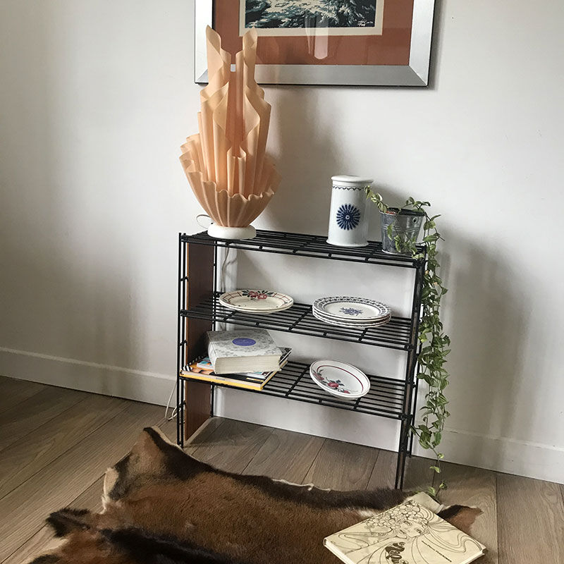 Wooden and metal shelf