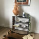 Wooden and metal shelf