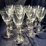 Set of 12 Portieux crystal red wine glasses slim shape