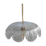 Tulip suspension in vintage holophanous glass