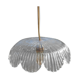 Tulip suspension in vintage holophanous glass