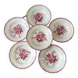 set of 6 hollow plates Longchamp pinks 30-40s