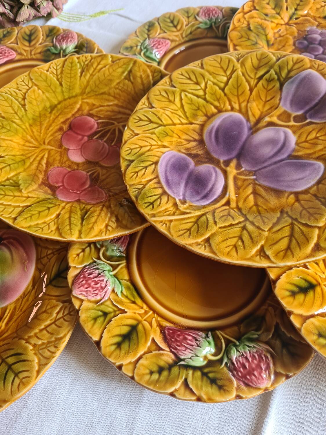 10 Sarreguemines fruit slushie dessert plates