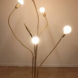 Vintage model F415 floor lamp in gold metal, Saint Germain Lumière edition, 1970