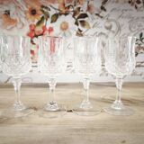 Set of 4 Cristal d'Arques Longchamp stemmed liqueur glasses