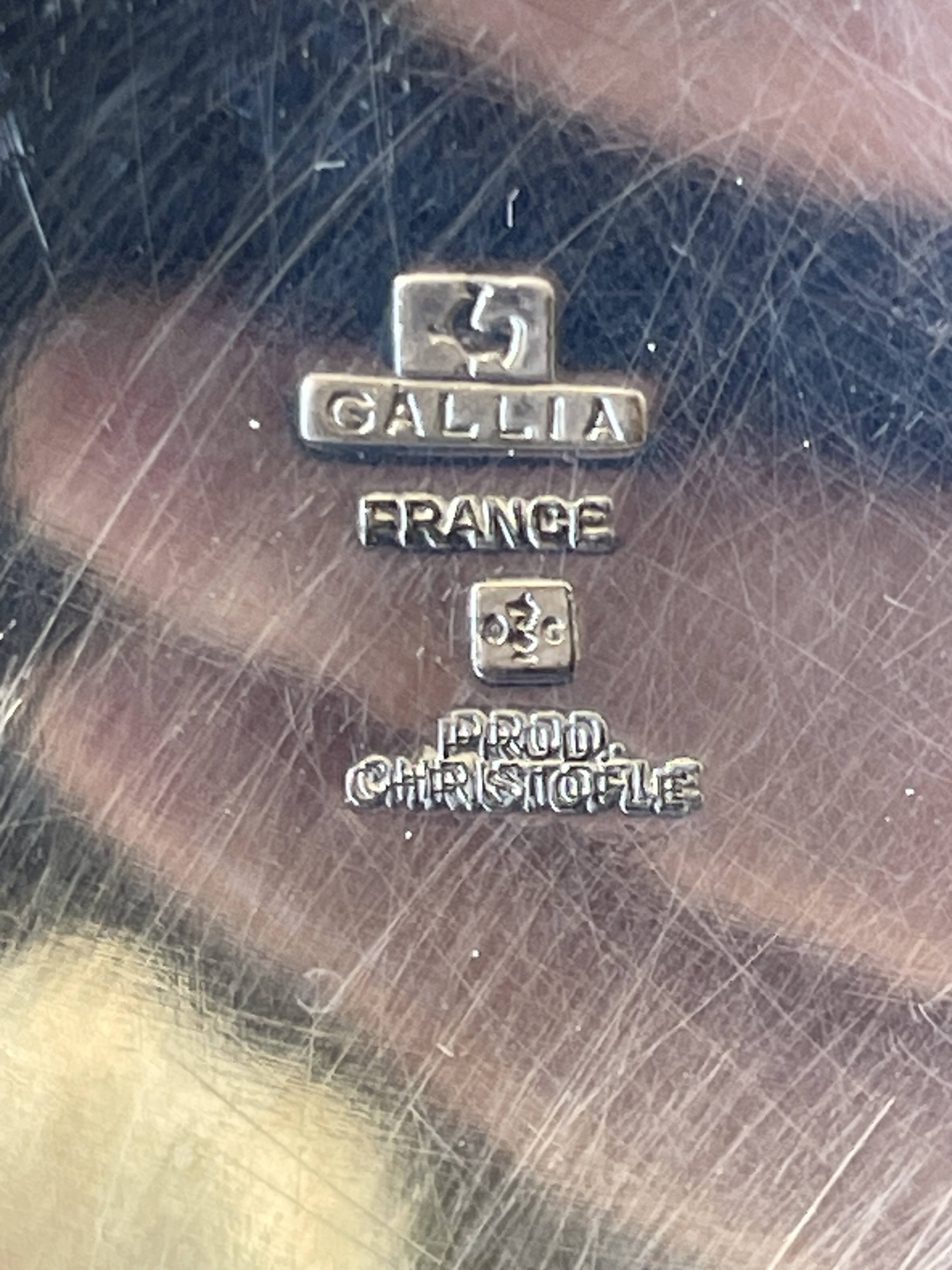 Champagne bucket cooler silver metal shell socket, Gallia Christofle