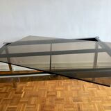Glass and chrome metal dining table