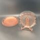 Vintage pink transparent glass dessert plates