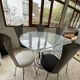 Design glass and steel high table 6-8 seats
