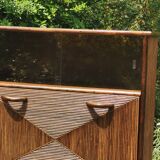 Vintage bamboo bar cabinet
