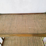 Bamboo shelf & green rattan