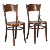 1930s Pair of Restore Beech Chairs by Thonet - Mundus, Czechoslovakia