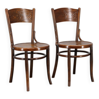 Paire de chaises en hêtre restaurées des années 1930 par Thonet - Mundus, Tchécoslovaquie