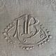 6 serviettes de table anciennes, teintes monogramme AB