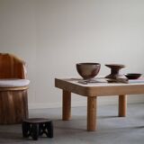 Sculptural stump chair, Brutalism, Wabi Sabi in solid pine, Swedish, 1968.