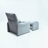 Maralunga Vico Magistretti easy chair and ottoman by Cassina, 1990s