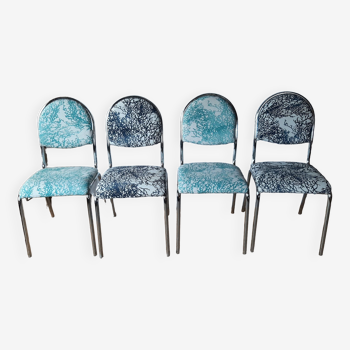 Serie de chaises vintage chromé