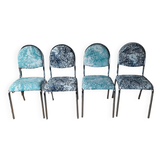 Series of vintage chrome chairs