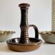 3 Vintage Handmade Ceramic Candle Holders