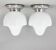 Pair of Mid-Century Chrome & Milk Glass Ceiling Ligts, Restored