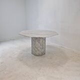 Table de jardin ou de salle à manger octogonale en marbre de carrare, italie, 1960s