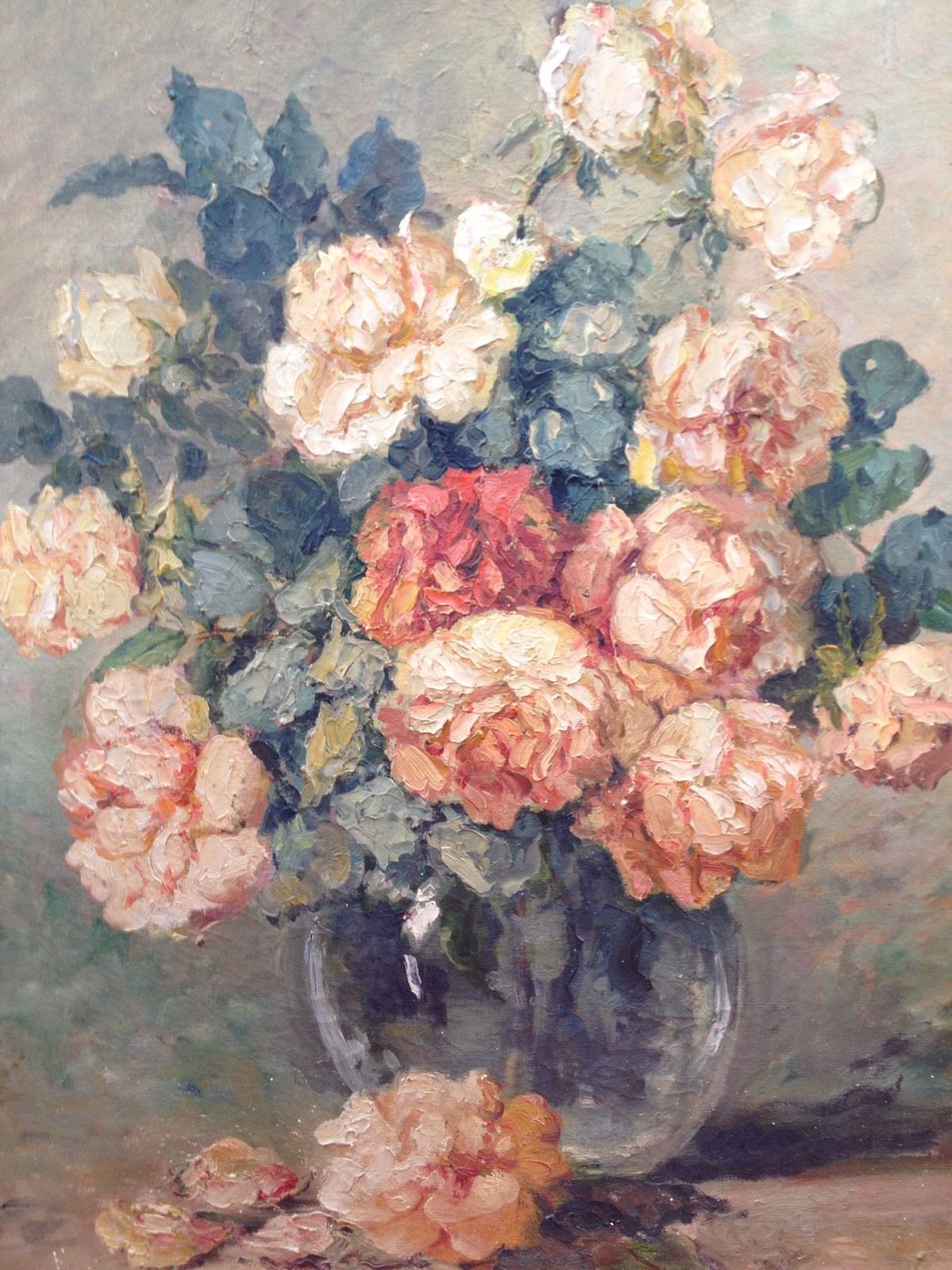 Tableau Elisa Georget 1914 hst bouquet de fleurs XIXéme XXéme