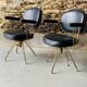Set of 2 old hairdresser's chairs