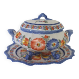 Tureen and its presentation dish Henriot Quimper