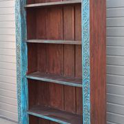 Very large old wooden bookcase