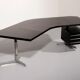 Bureau d'angle exécutif 'T96' d'Osvaldo Borsani pour Tecno en bois laqué noir