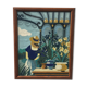 Framed tapestry "the blue lady"