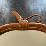 Vintage rattan apple mirror