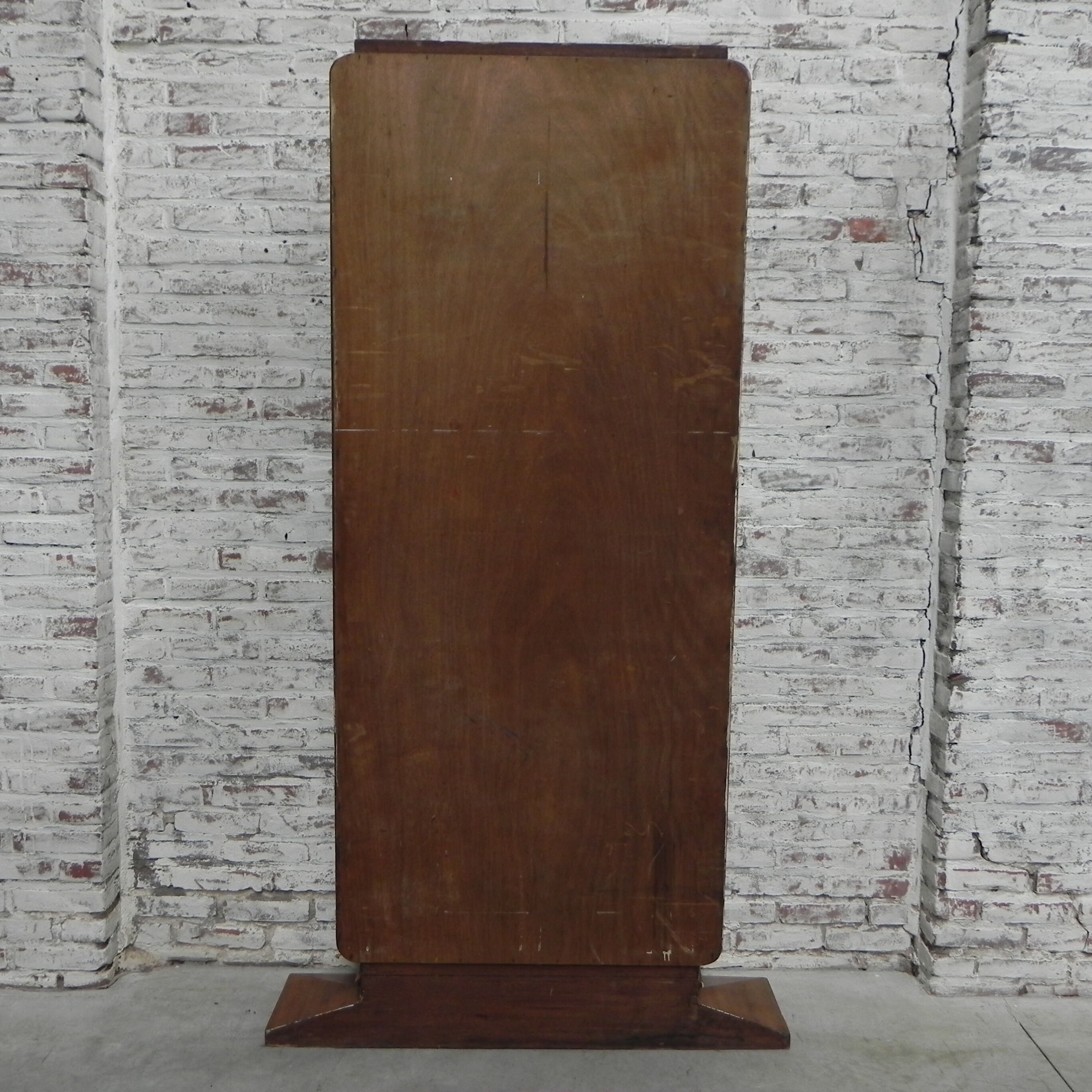 Standing art deco mirror in mahogany frame