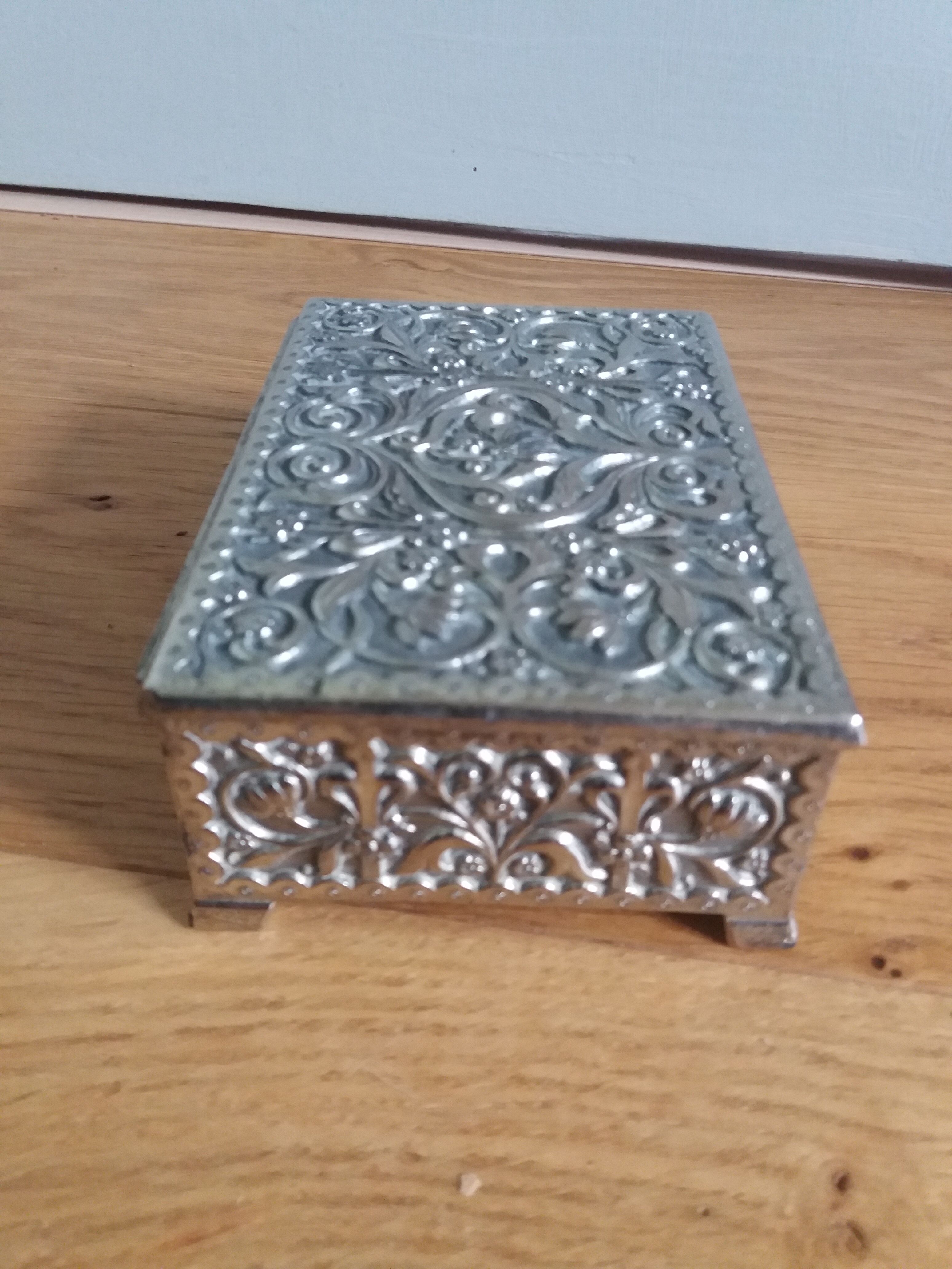 Silver plated jewelry box