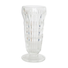 Vase en verre moulé blanc sur pied, vintage