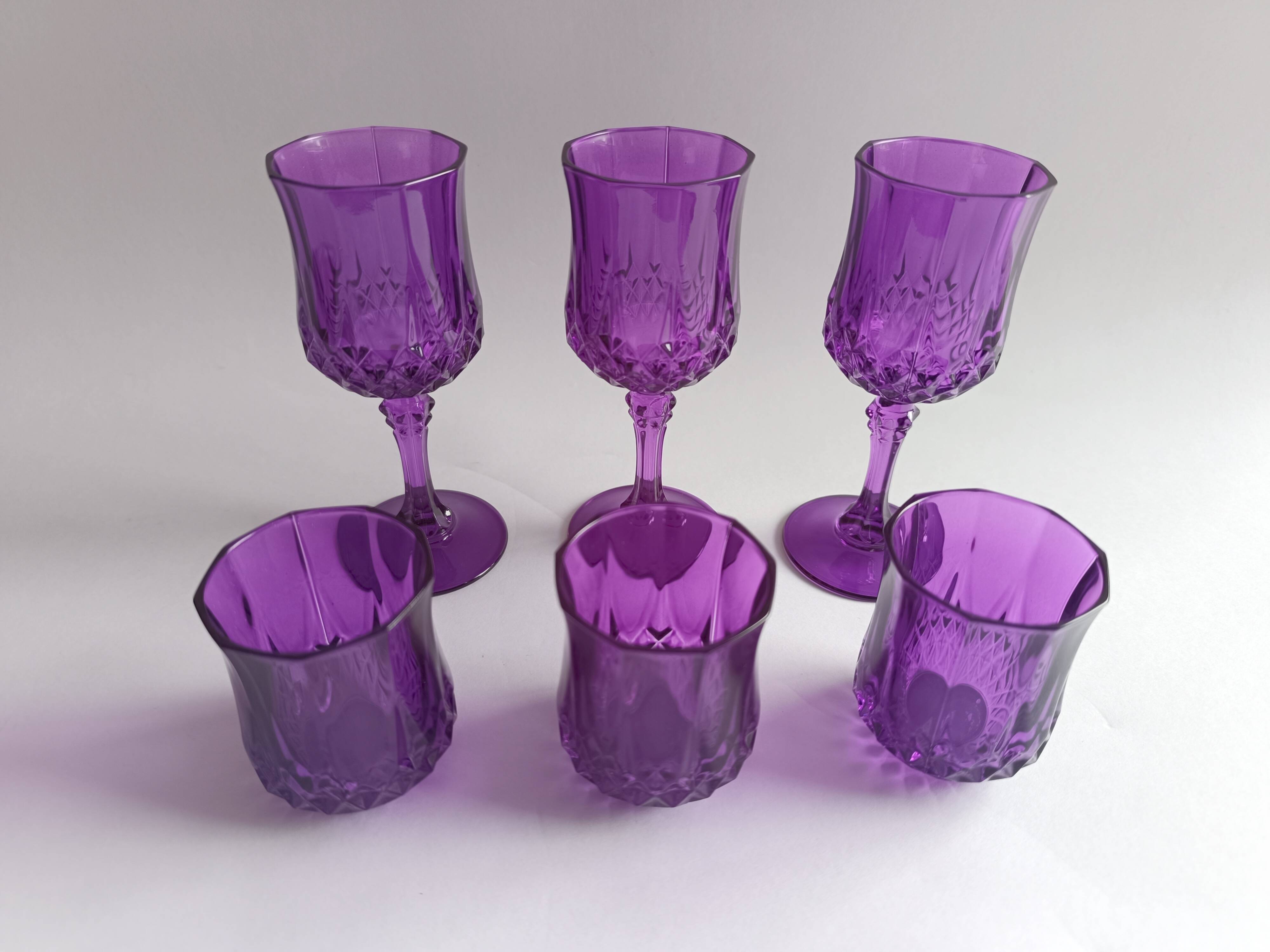Longchamp Crystal d'Arques purple glasses