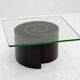 Table basse en bois et verre en spirale, vers 1970