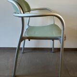 4 chaises chrome/vert