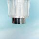 Vintage chrome and glass suspension, space age cascade lamp.