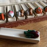 Set of 12 ceramic vegetable knife holders from Vallauris