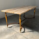 Elegant travertine coffee table with brass base, 1970s