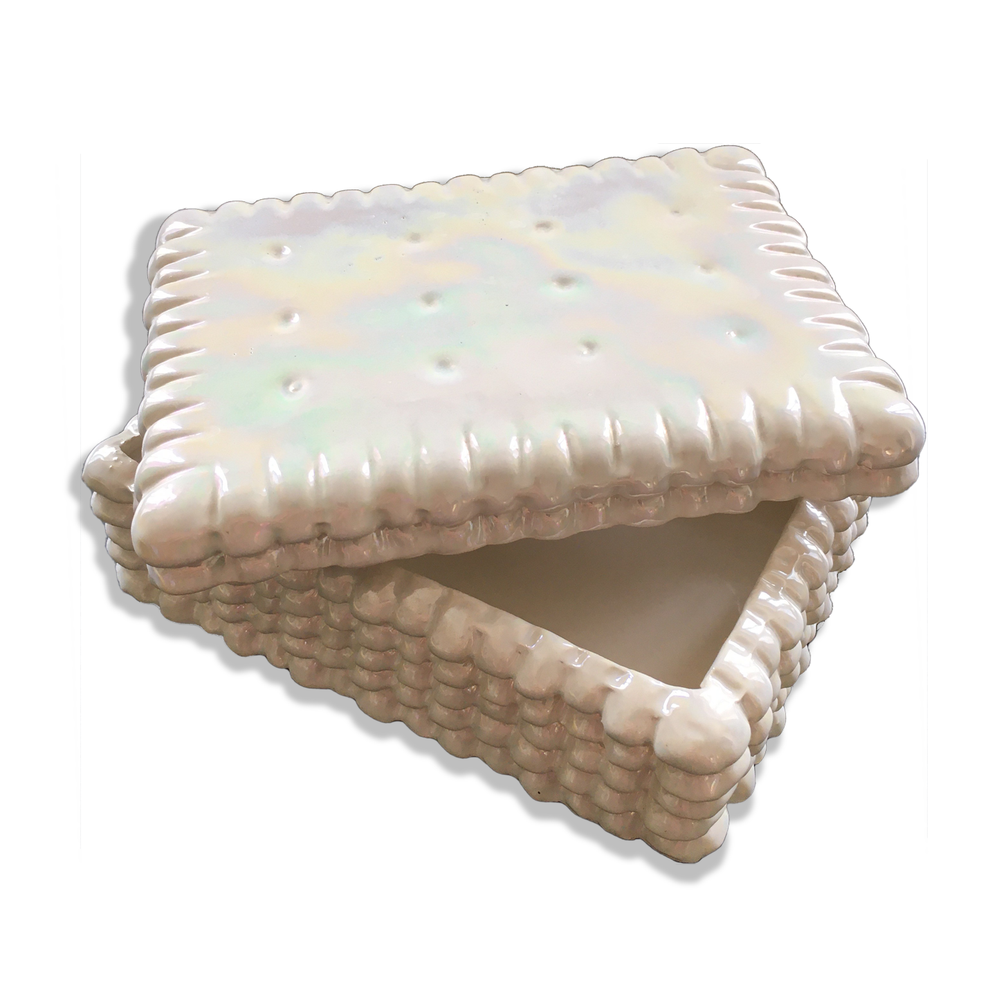 Pearly white biscuit box