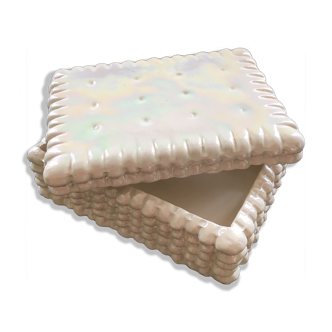 Boîte biscuit blanc nacré