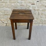 Solid wood handle stool