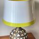 Vintage handcrafted lamp, pottery and silver-plated metal