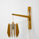 Set of chandelier and wall lamp by Drevo Humpolec, 1970