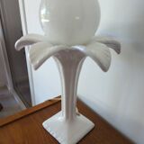 Vintage 80s white ceramic palm lamp
