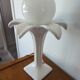 Vintage 80s white ceramic palm lamp