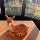 Terrine ceramic doe glazed vintage slurry Michel caugant