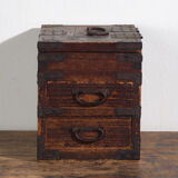 Japanese ko-dansu with hinged lid and paulownia wood drawers, Meiji–Taishō period, circa 1868–1926.